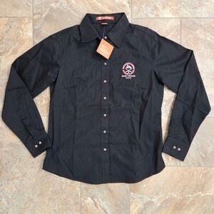 Harriton Black Button Down Blouse Metropolitan Rose Parade 2012 Shirt LAPD
